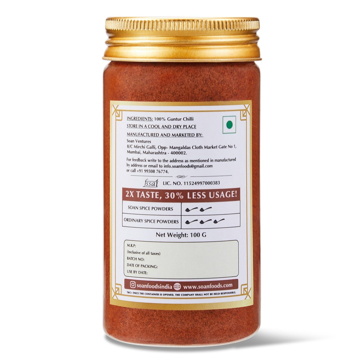 Guntur Chilli Powder - Soan