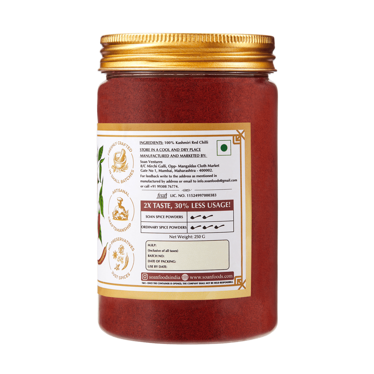 Kashmiri Red Chilli Powder - Soan