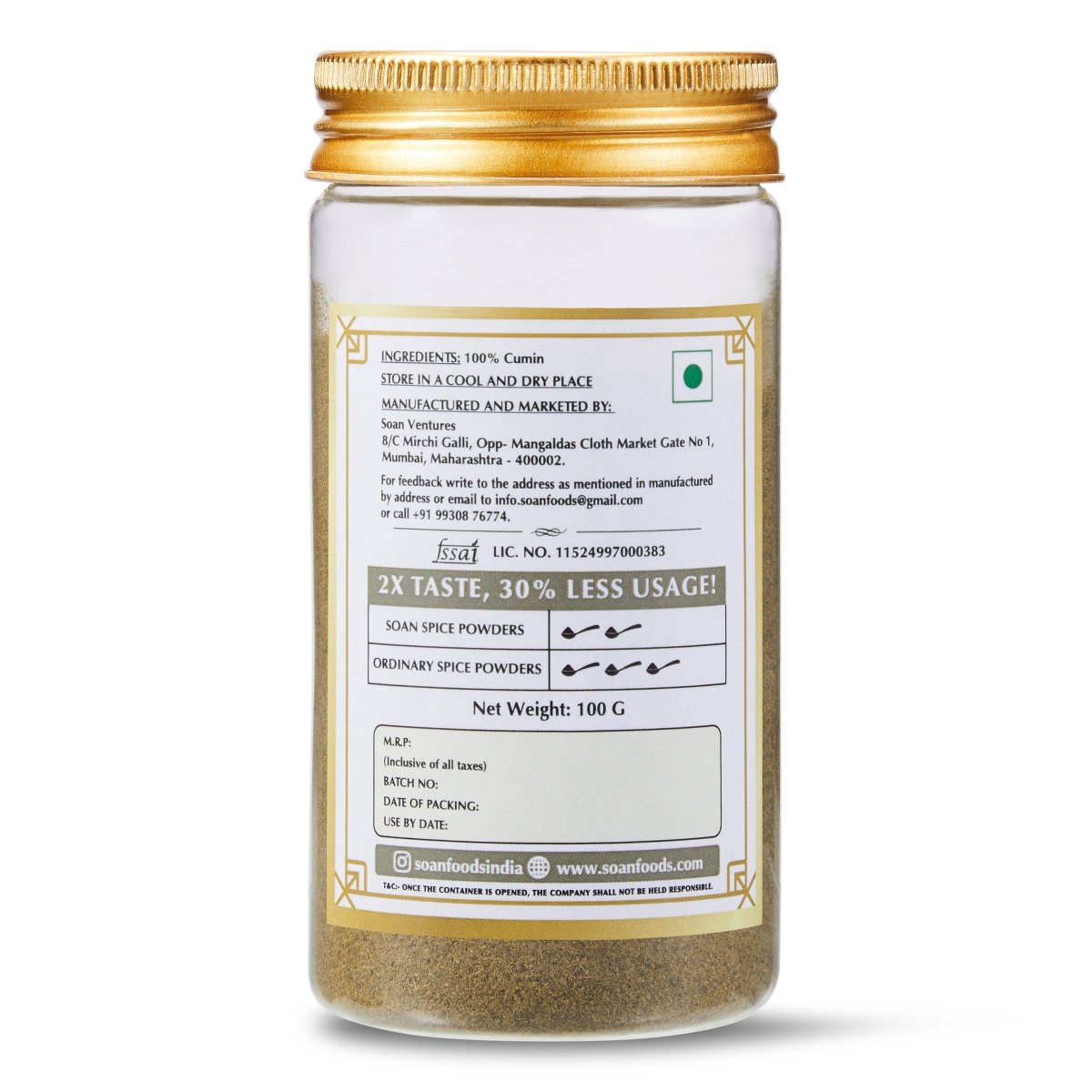 Rajasthani Jeera / Cumin Powder - Soan