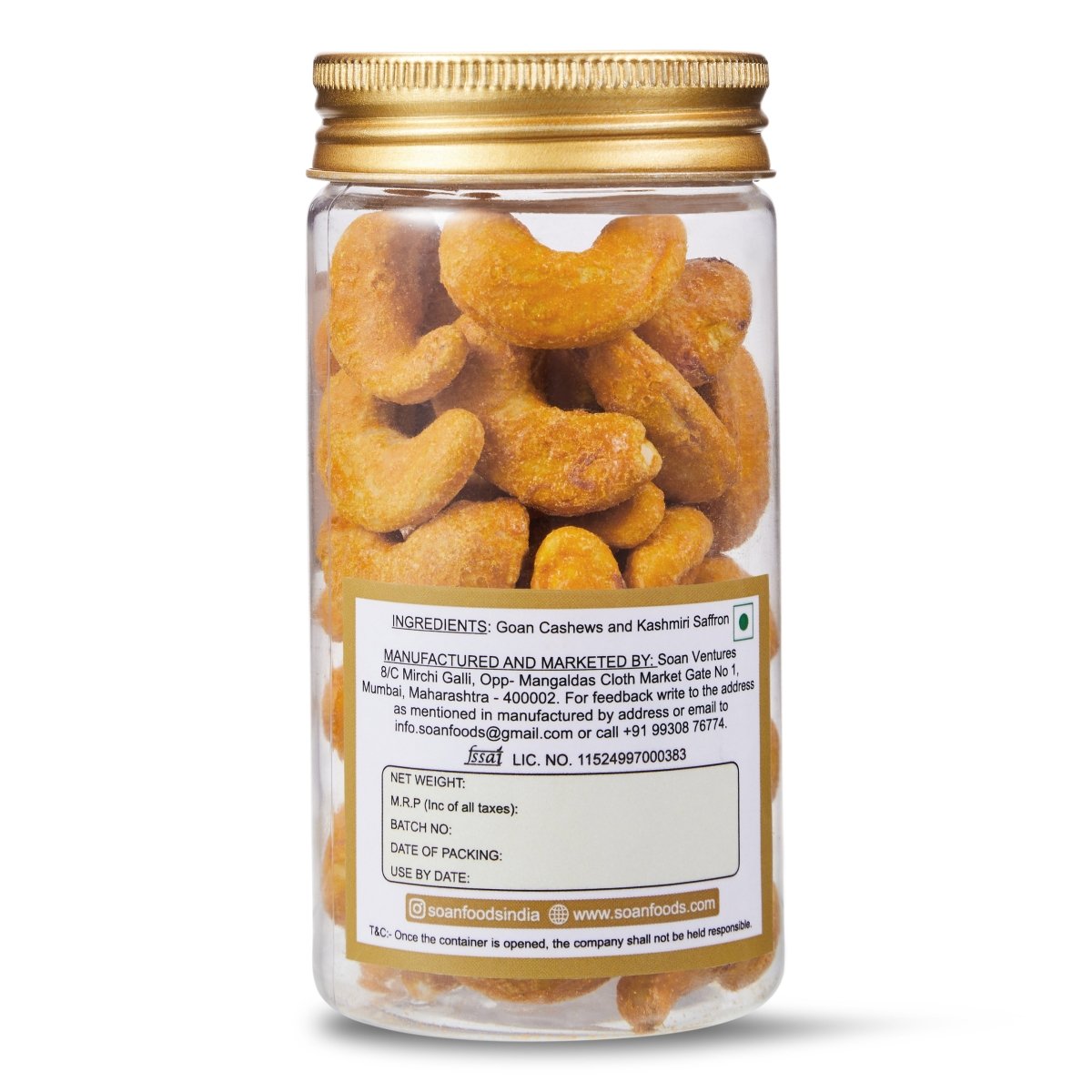 Saffron Infused Cashews - Soan