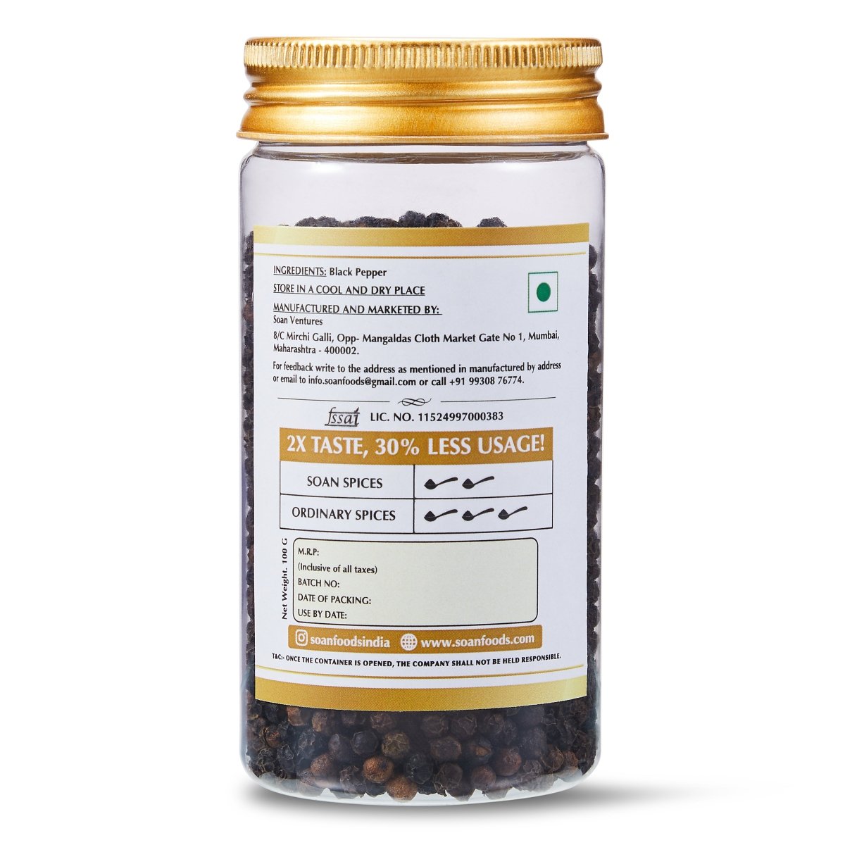 Tellicherry Black Pepper - Soan