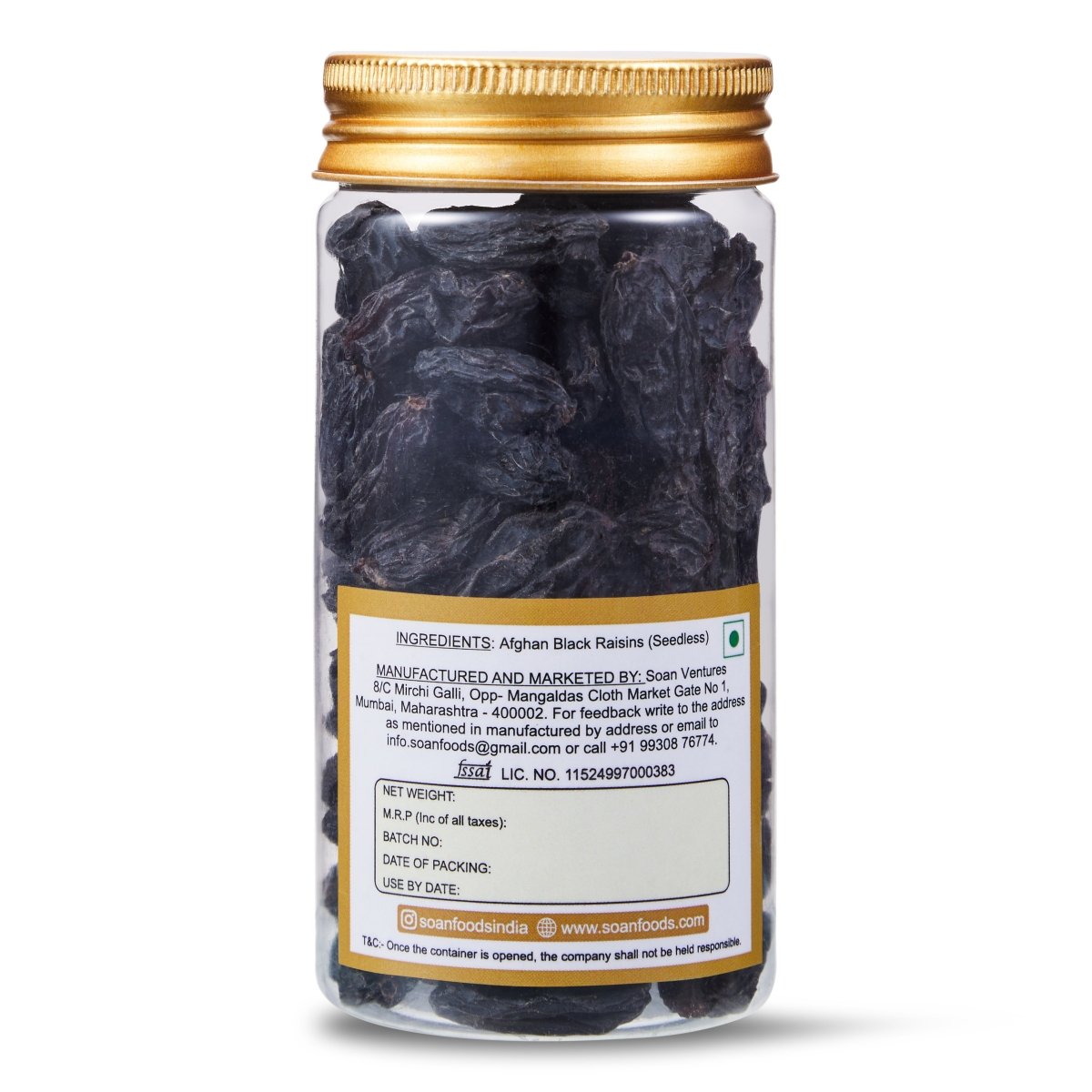 Afghan Black Raisins [Seedless] - Soan