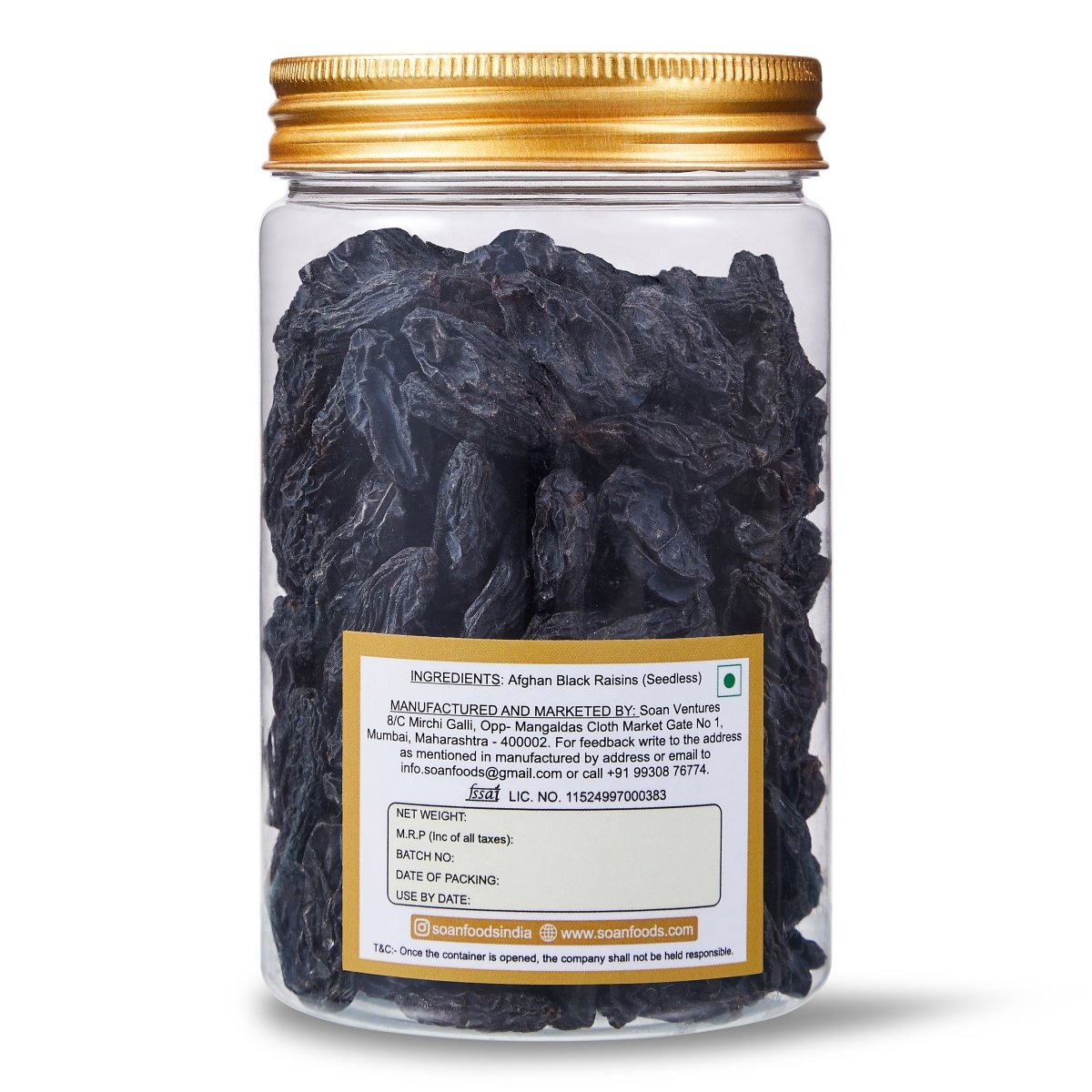 Afghan Black Raisins [Seedless] - Soan
