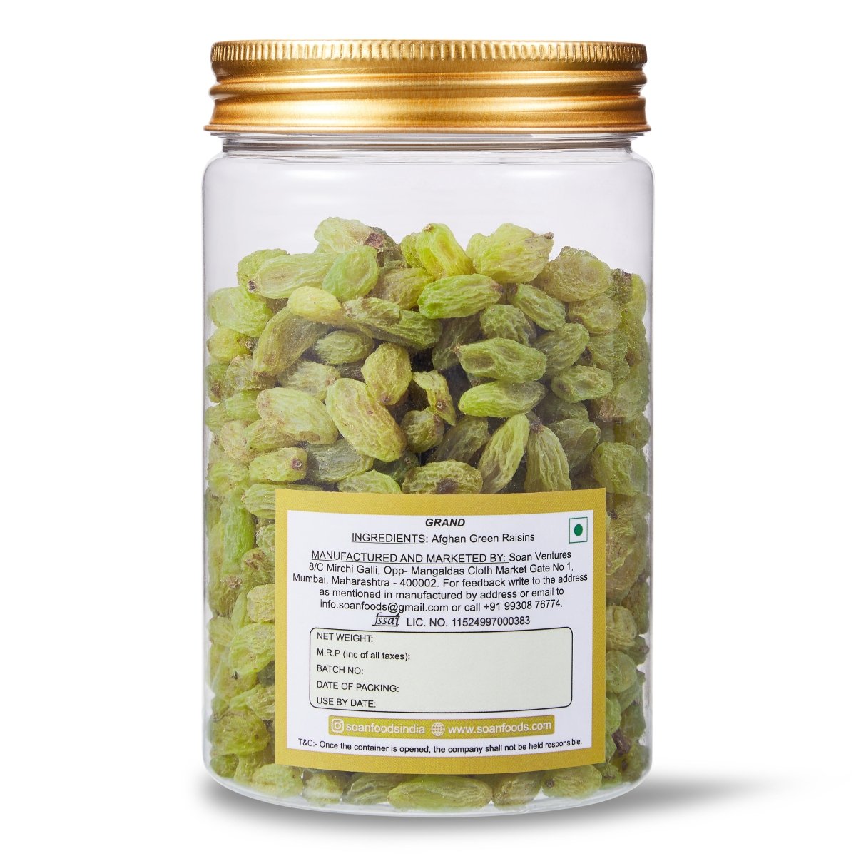 Afghan Green Raisins [Grand] - Soan