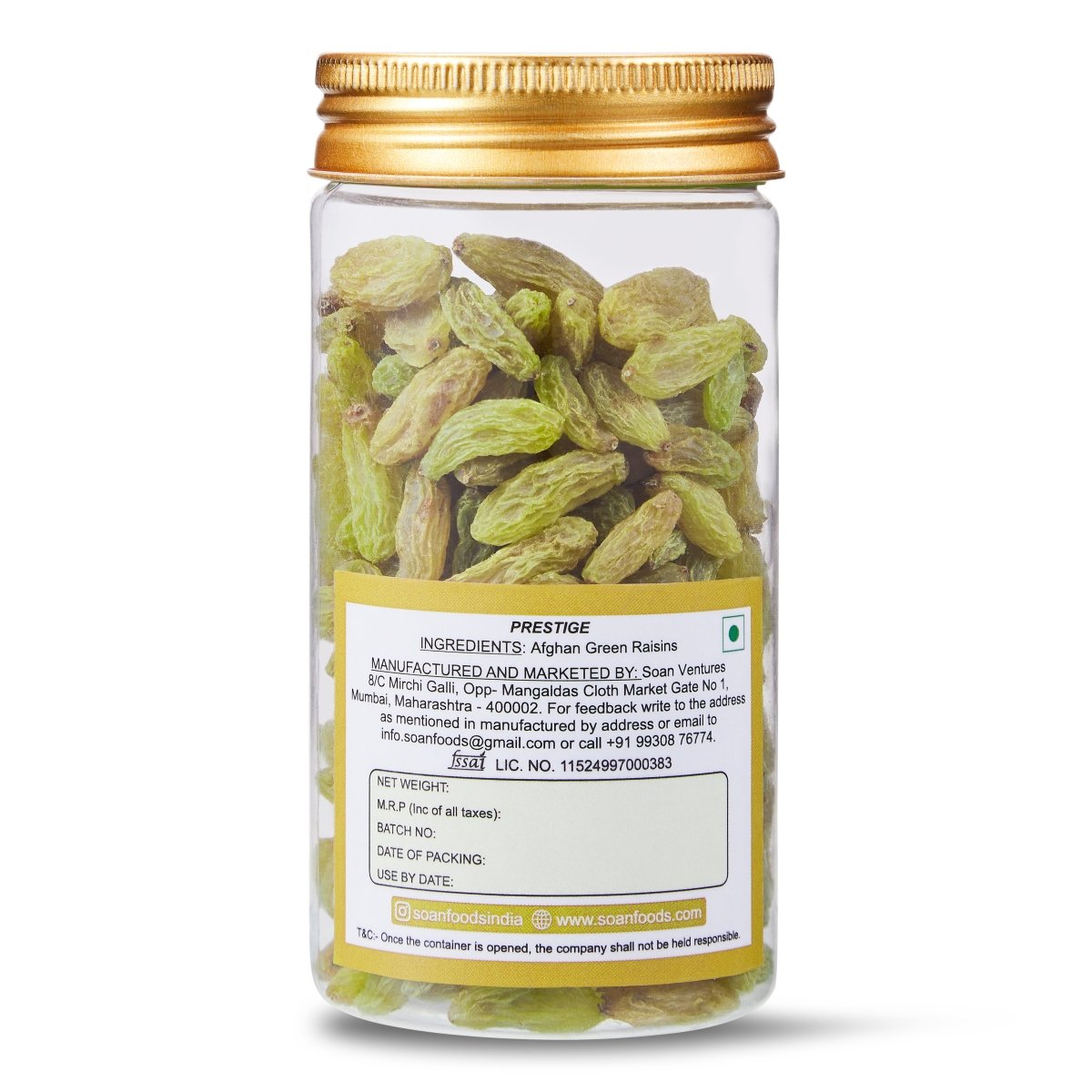 Afghan Green Raisins [Prestige] - Soan