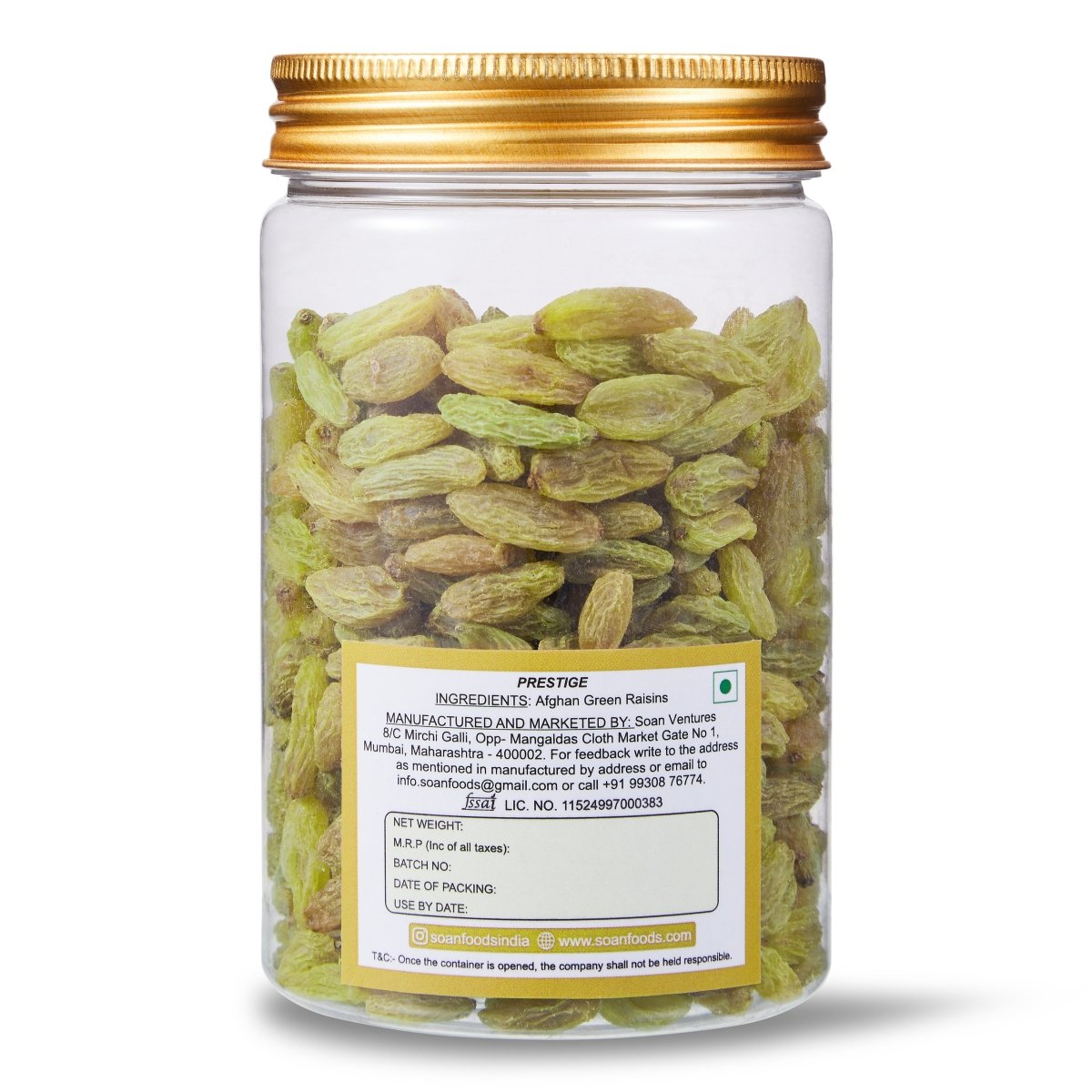 Afghan Green Raisins [Prestige] - Soan