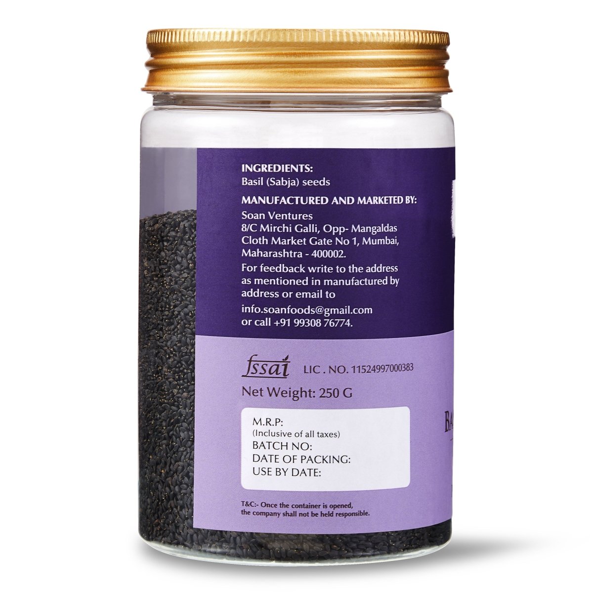 Basil Seeds / Sabja - Soan