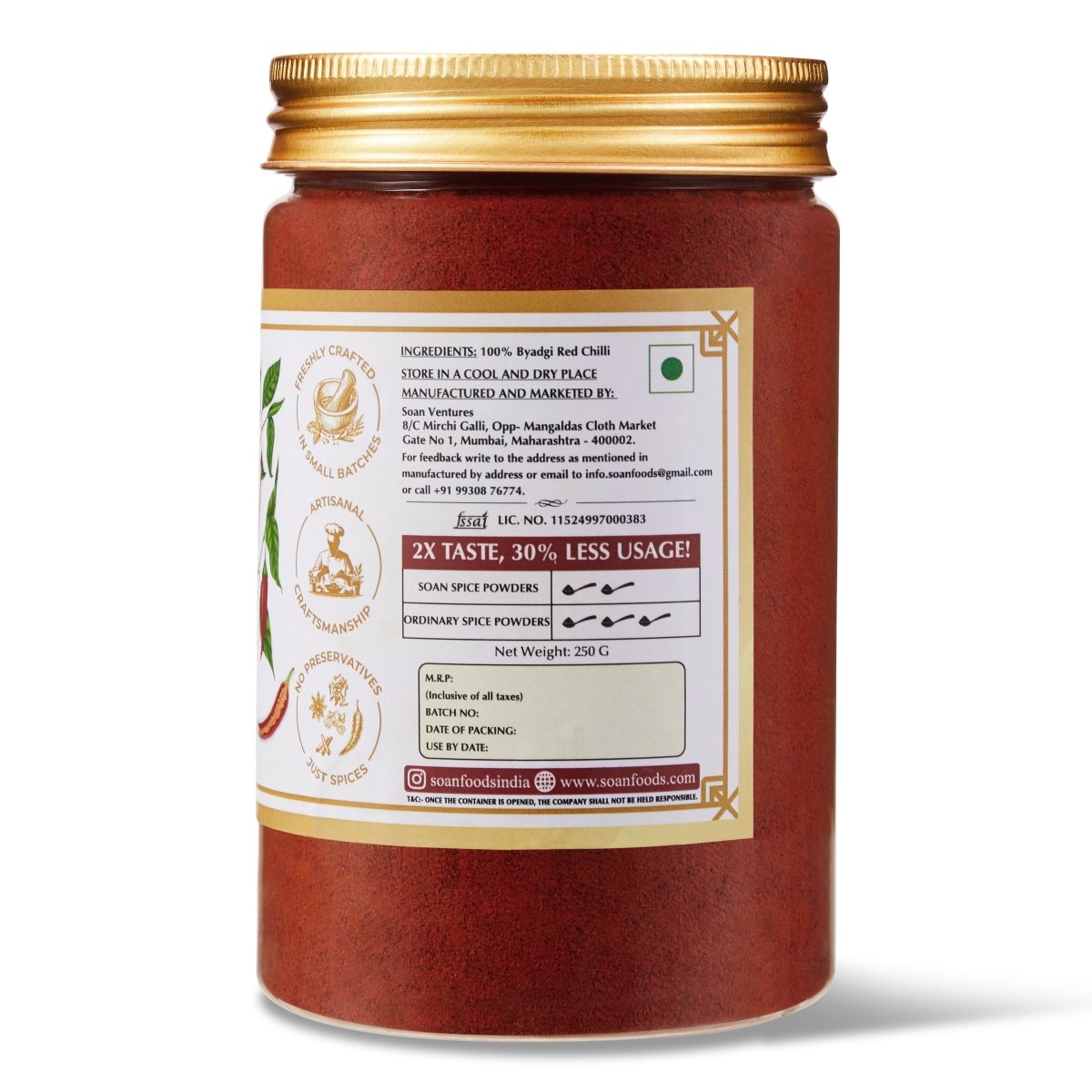 Byadgi Red Chilli Powder - Soan