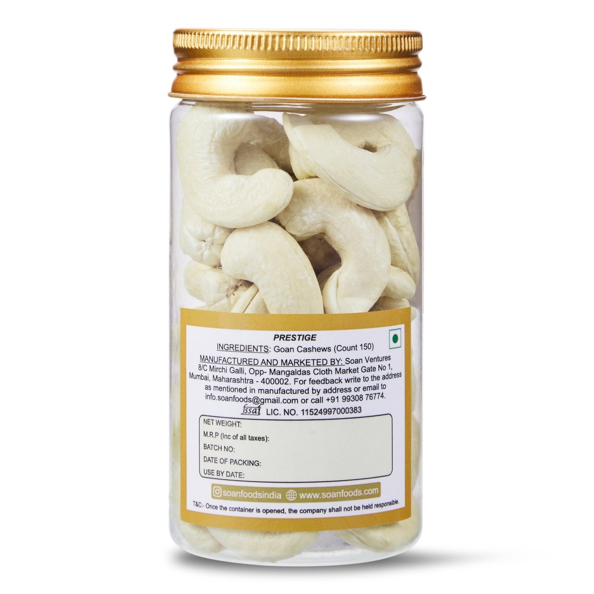 Goan Cashews Count 150 [Prestige] - Soan