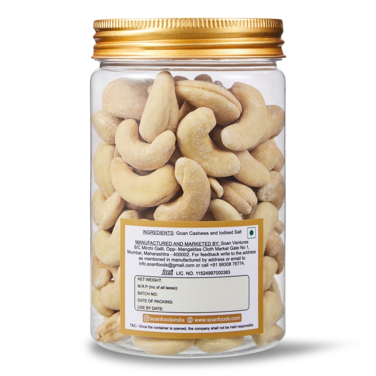Goan Cashews [Roasted & Salted] - Soan