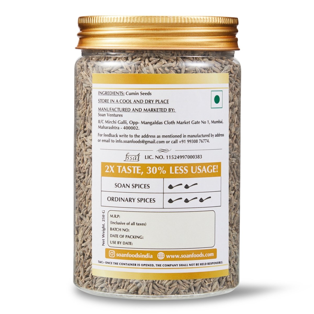 Rajasthani Cumin / Jeera Seeds - Soan
