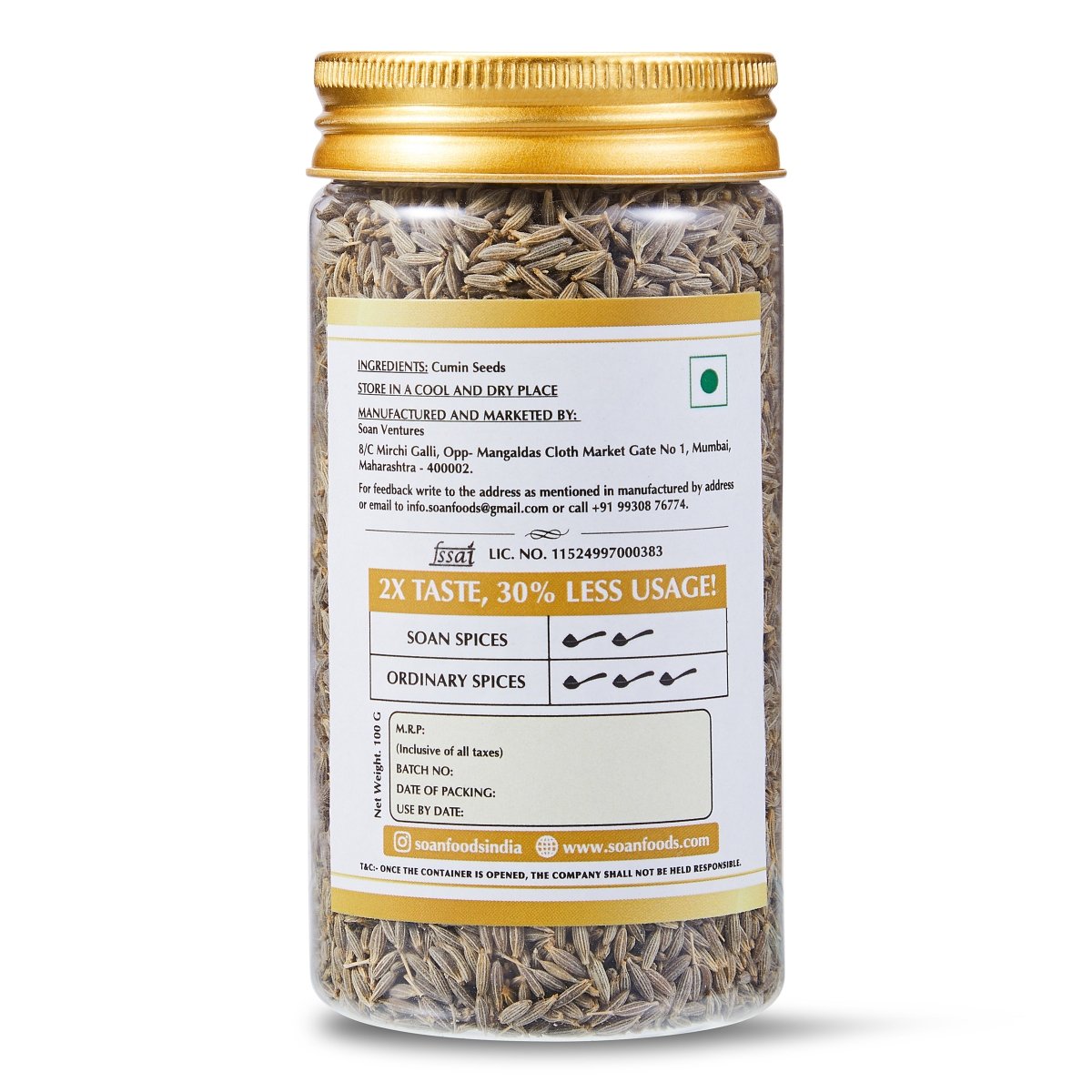 Rajasthani Cumin / Jeera Seeds - Soan